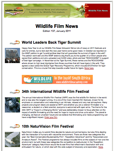 Wildlife Film News